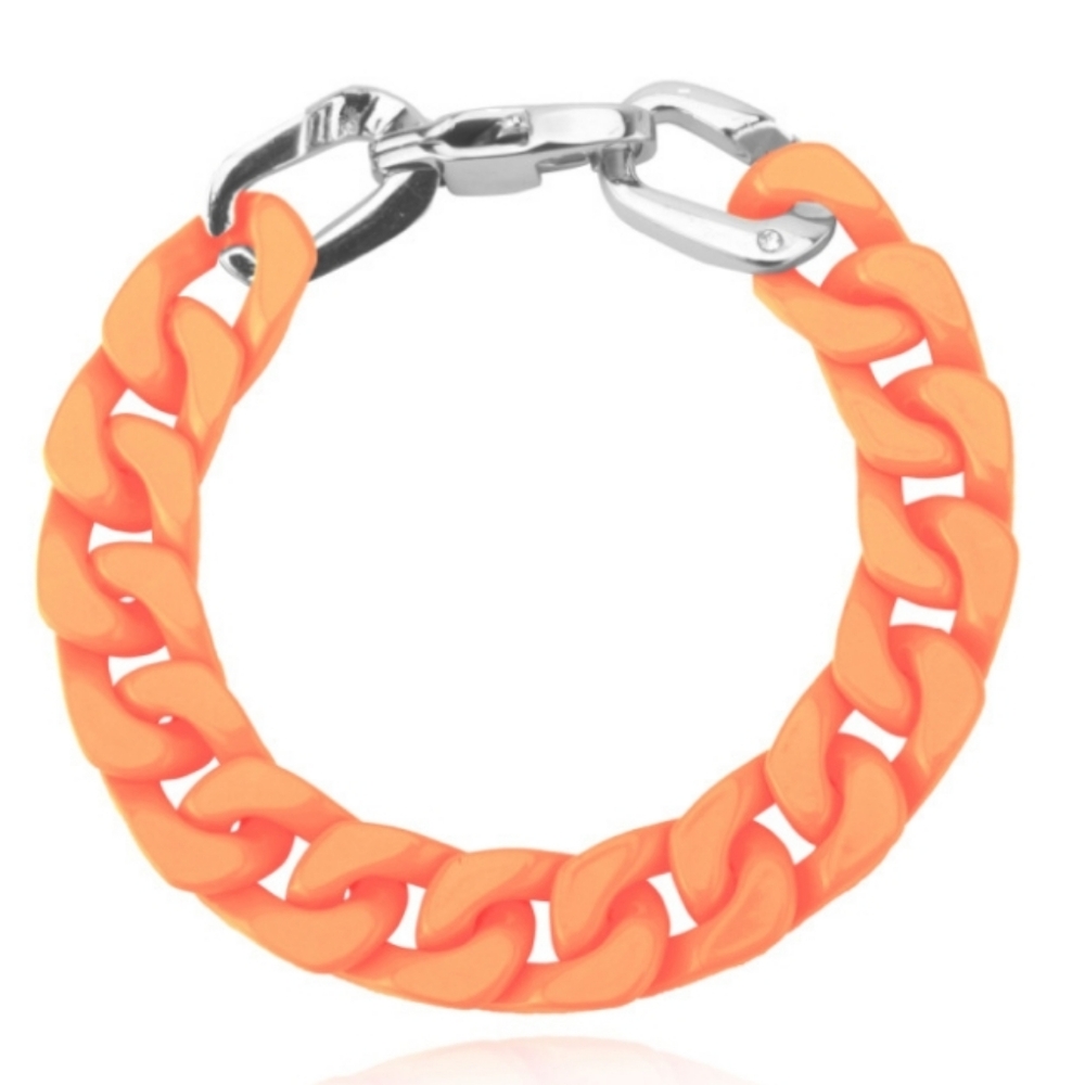 NWT VINTAGE HAVANA CHAIN BRACELET, ORANGE, ONE SIZE - Picture 2 of 2